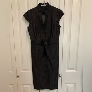 Calvin Klein Denim button dress with a belt size 4